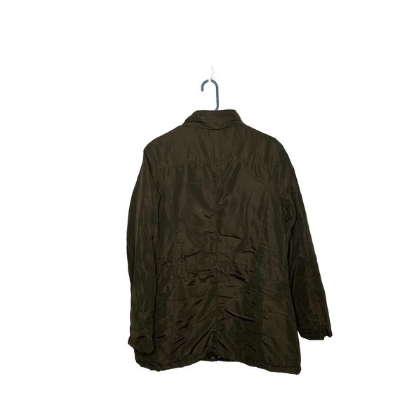 Greenlander Jacket Quilted Full Zip Snap Up Drawstring Green Coat Size Large - Picture 6 of 9